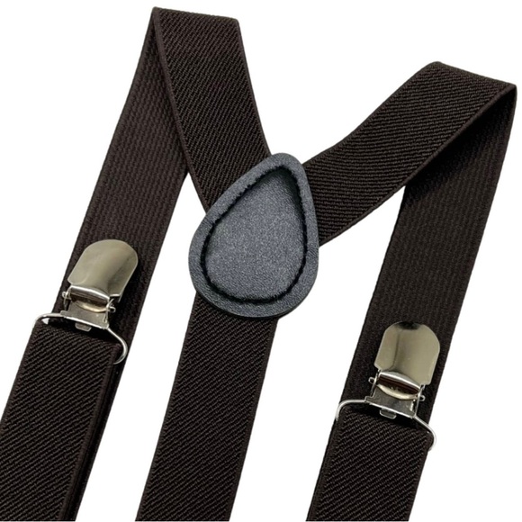 Dark Brown Elastic Suspenders - Picture 2 of 2